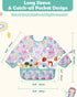 3 Pack 6-24 Lictin Baby Bibs for Boy or Girl, Cute Long Sleeve Bib, Waterproof Bibs for Toddlers,Adjustable Closure