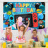 Video Game Party Supplies: Happy Birthday Gaming Banner Backdrop, Party Props and Decoration Supplies