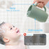 mandoo Baby Bath Rinse Cup - Food Grade Silicone Shampoo Rinser for Kids with Easy Grip Handle (Light Green)