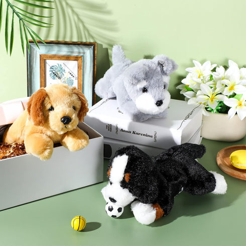 Skylety 3 Pcs Dog Stuffed Animal Plush Set - 7.87 Inch Soft Dog Pillow Toys for Christmas, Birthday, Home Decor