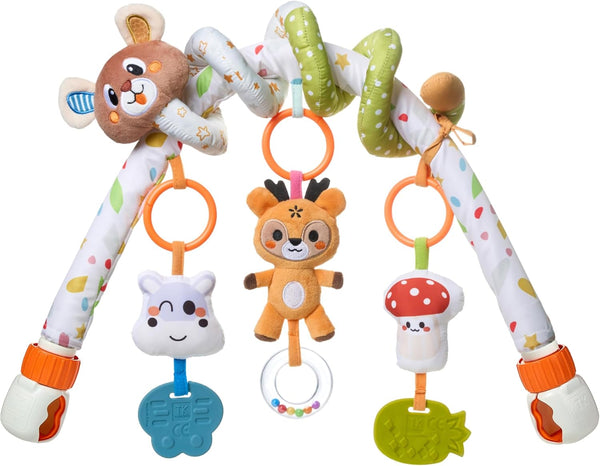 TUMAMA Baby Activity Arch with Bear Spiral Toy, Clips Adjustable and Detachable