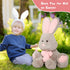 MorisMos Giant Bunny Stuffed Animal, 31.5'' Large Grey Rabbit Plush Toy with Pink Ears, Ideal Gift for Cuddling