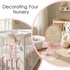 Josojoou Hello World Newborn Announcement Sign, Wooden Baby Photo Prop with Stand & Marker - Rustic Pink Ribbon