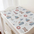 Cute Sailor Watercolor Bear Seagull Changing Pad Cover, Nautical Life Ship Anchor, Soft Stretch Fitted Baby Mats