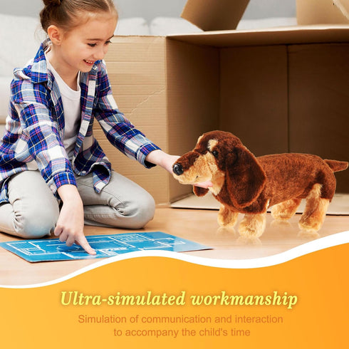 Dachshund Dog Plush Stuffed Animal - Soft 3D Pom Plush Sausage Dog for Girls Birthday Xmas Gift