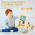 Wooden Baby Walker, Adjustable Speed Push and Pull Learning Activity Walker, Toddler Activity Center Toys
