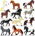 Toymany 12PCS 2-3" Tiny Horse Figurines Toy Set, Plastic Pony Small Foal