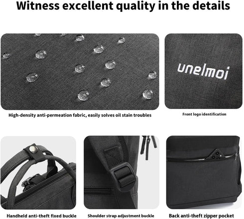 unelmoi Backpack Diaper Bad with Detachable Changing Pad, Large Capacity Waterproof Baby Bag for Moms & Dads (Black)