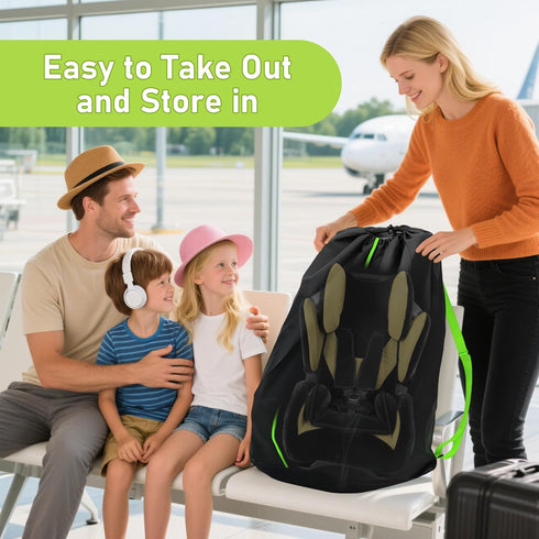 Generic 2pcs Car Seat Bags For Airplane Travel, Gate Check Bag, Durable Travel Bag with Thickened Shoulder Straps