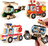 Emergency Vehicles 3D Puzzle Toy, HUZU Wooden Building Blocks for Kids 3-8, Fire Truck, Ambulance, Police Car Gifts
