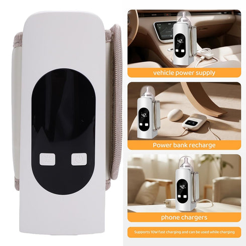 Kikumi Electric Bottle Warmer - Rechargeable & Temperature Controlled for On-the-Go