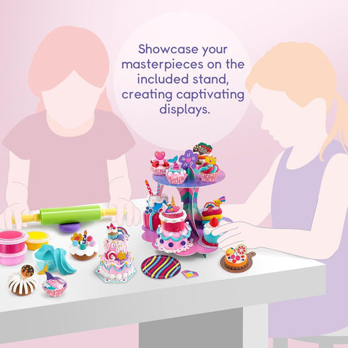 Drama Planet Craft Kits for Kids, Make Your Own Mini Desserts with Air Dry Clay, Create & Display Clay Creations, Art