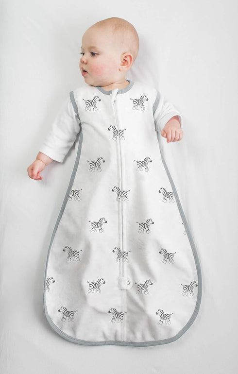 2-way (0-6 Amazing Baby Microfleece Sleeping Sack, Wearable Blanket with Zipper, Use after Swaddle Transition, Zebras