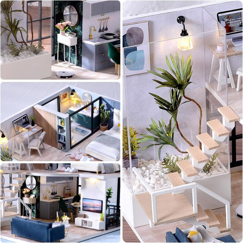 Miniature Doll House Kit, DIY Mini House for Adults, Miniature Kit