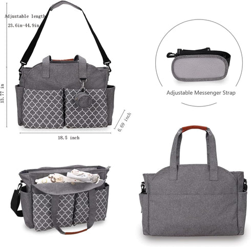 Lmbabter Multi-Function Diaper Bag Tote with Changing Station