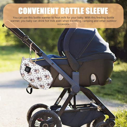 LRXIYODE 3-Mode Portable Milk Bottle Warmer with USB Adjustable Heating, Wear-Resistant Insulated Cover for Breastmilk