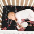 Red Cherry Blossoms Baby Crib Sheets - Japanese Flower Breathable Soft Fitted Sheets for Boys and Girls
