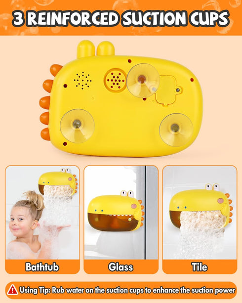 1-3, Lehoo Castle Baby Bath Toys, Dinosaur Bath Bubble Machine, Bath Toys for Kids Ages Automatic Bathtub Toys Bubble