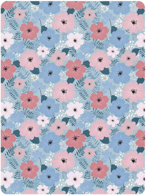 miaozhen 1 Pack 52x28 Cotton Baby Crib Sheets Soft Cute Cartoon Spring Wildflower Crib Mattress Sheet for Nursery Decor