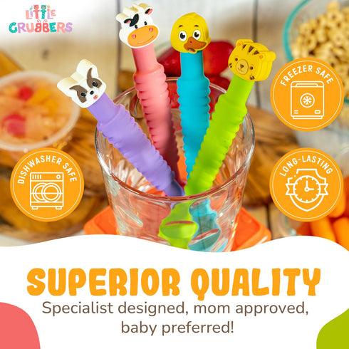 3-in-1 6+ Silicone Baby Spoon Self Feeding Months - Pediatric OT Designed Teether Spoon, BPA Free Toddler Utensils