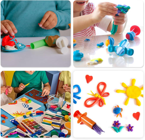 Assorted Colors Dough Extruders Set - Set of 10 Designs