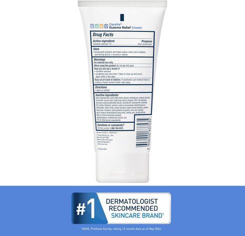 Cream,1% Free,5oz,(Pack 2) CeraVe Baby Eczema Relief Colloidal Oatmeal Cream with Vitamin E & Ceramides,Soothes & Calms