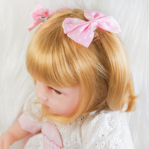 16 Inch Set 3+ ENADOLL Realistic Reborn Baby Doll, Lifelike Newborn Baby Dolls Girl with Blond Hair Silicone Vinyl