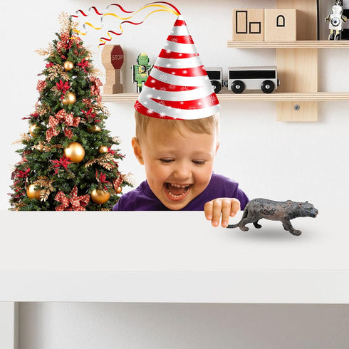 Gemini&Genius Black Leopard Animal Toy, Wildlife Action Figure for Kids, Great Gifts and Room Decoration