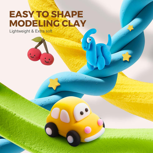 6-12 Air Dry Clay for Kids, Modeling Clay Kit with Storage Box & Sculpting Tools, Magic Molding Clay for Boys & Girls