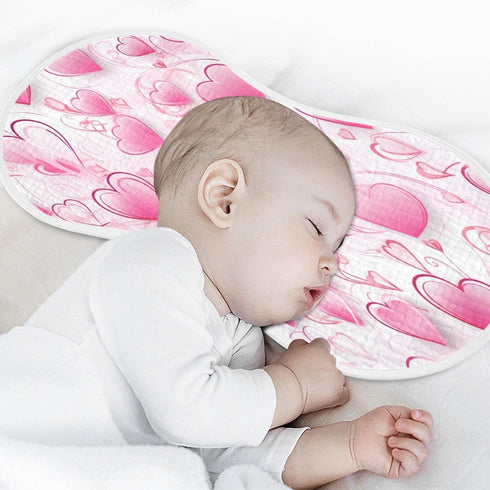 Bulletgxll Set 4, Valentine Heart Pattern Unisex Baby Burp Cloths of Soft Absorbent Organic Cotton Muslin Burping