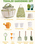 Set, WRP25 ROBUD Kid Gardening Wooden Garden Tool for Kid, Garden Tool Kit with Tool Storage Bag, Apron, Gloves