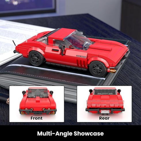 Set 332 Mould King Super Sports Car Building with Display Case, Piece Race Car Model Construction Toy for Boys