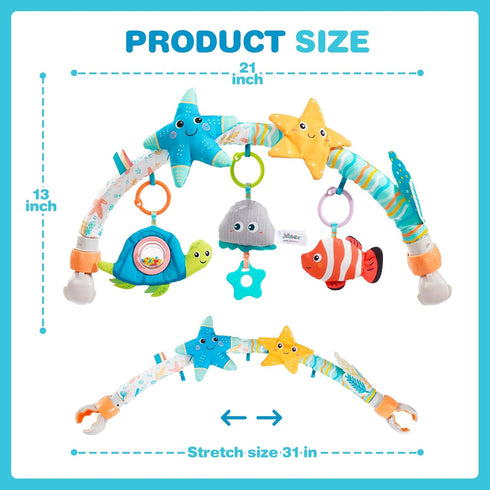 0-6-12 Jollybaby Musical Bassinet Stroller Crib Mobile Toy for Baby Months, Infant Clip On Arch Hanging Toy with Music