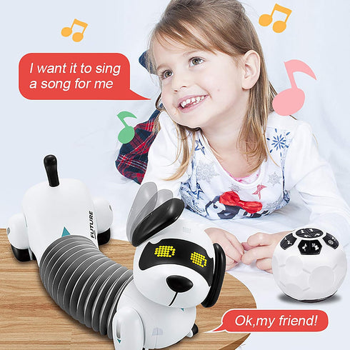 Programmable 6, 7, 8, 9, 10 Dollox Robot Dog Remote Control Dachshund Puppy, RC Robotic Interactive Intelligent Walking