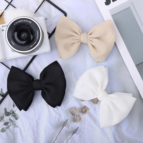 YanJie 3 Pcs Soft Nylon Headbands for Baby Girls - Hair Bow Hair Accessories for Newborn Infant Toddler Kids
