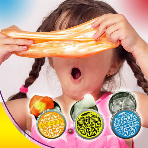 JA-RU Lab Putty Bundle Set (1 Pack, 3 Units Assorted) - Glow in The Dark Slime, Bouncing Putty for Kids