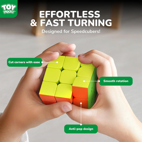 Set 10 Pack 2x2 3x3 4x4 5x5 STEAM Life Speed Cube Magic Cube | Includes Speed Cube, Pyramid Cube, Megaminx Cube Puzzle