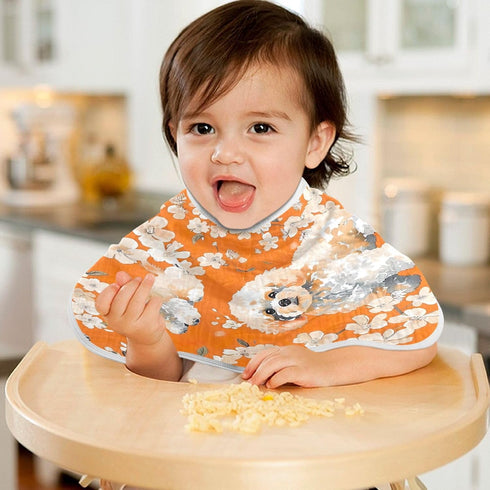 YETTASBIN Dog Muslin Baby Burp Cloth, Super Soft Absorbent Cotton Burp Rag Baby Bibs Feeding Cloth for Newborn Boys