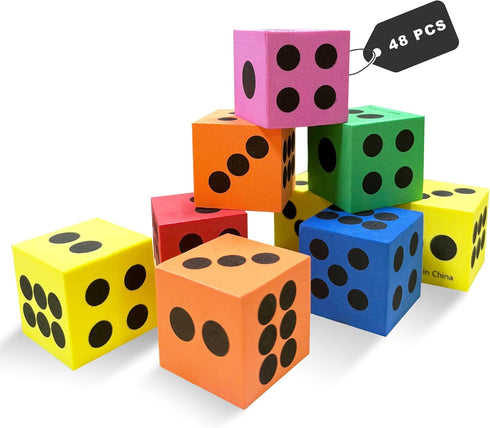 EVA Foam Dices, Colorful Dot Foam Dice for Kids, Building Toys,Educational Toys,