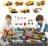 Dwi Dowellin Construction Toy Airplane Set with Play Mat, Excavator, Bulldozer, Mixer, Dumper Truck, Forklift, Crane,