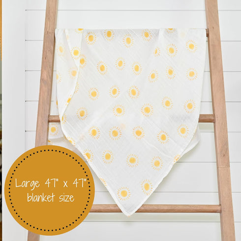 100% 47 47 Inches LollyBanks Baby Blanket for Boys and Girls, Cotton Muslin Swaddle Blankets for Newborns, x Soft