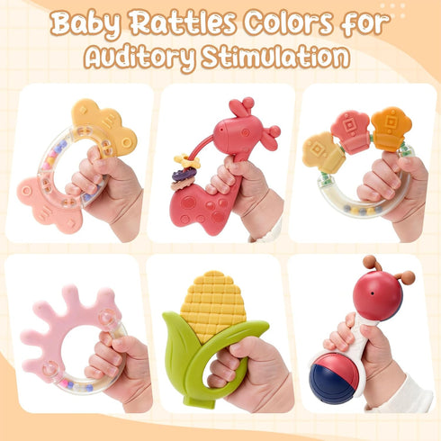 0-6 3-6 6-12 Baby Toys Months - Baby Rattles Teething Toys Month Infant Toys Months Teether Toy Babies Gift Teething