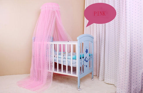 Mulaza Baby Mosquito Net Baby Toddler Bed Crib Dome Canopy Netting (Pink)