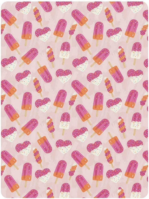 Jynexis 52x28 Ice Cream Cute Pink Print Baby Crib Sheets, Cotton Fitted Crib Sheet, Soft Breathable, Fits Standard