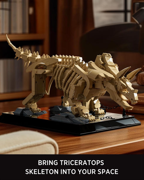 Set, Set (798 NF10351) Nifeliz Triceratops Fossil Model Dinosaur Skeleton Building for Adults and Collectors, Ideal