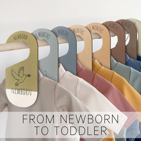 ITDYB Closet Set 8 Baby Dividers for Clothes Organizer - of Wooden Double-Sided Baby Clothes Size Dividers form Newborn
