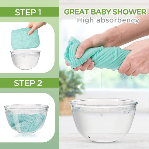 20 12 12 Inch 100% Breling Pcs Baby Muslin Washcloth x Cotton Soft and Absorbent Muslin Washcloth Burp Cloth Wipe