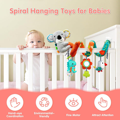 0-6 0-3 0-6 0 3 6 9 12 MONSTIME Car Seat Toys for Babies Months, Newborn Toys Baby Toy Months Stroller Toys, Infant Toy