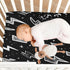 Caikeny 52 28 Fitted Crib Sheet for Boys Girls Lightning Bolts Black Baby Crib Sheets Bassinet Sheets Crib Mattress Bed