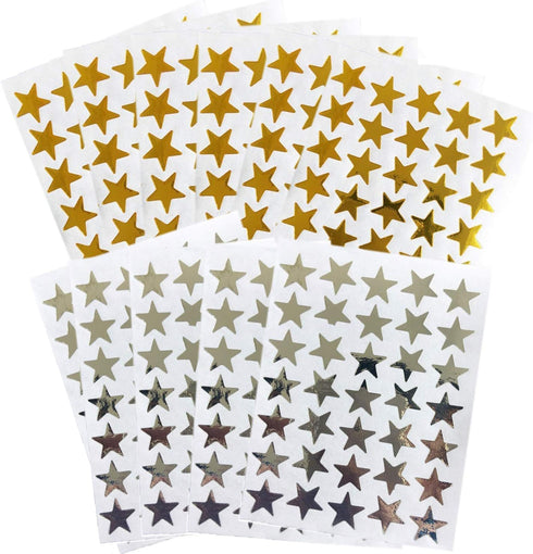 Kenkio 3500 Count Star Stickers, Gold Silver Self-Adhesive Stickers
